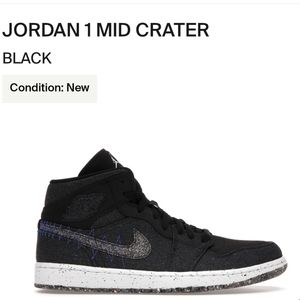 NWT Men's Jordan 1 Mid Crater Black